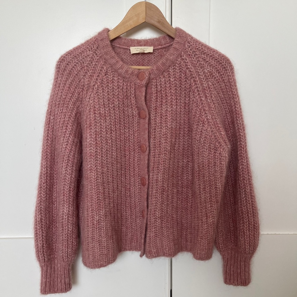 Sezane Emile Cardigan Mottled Pink Small